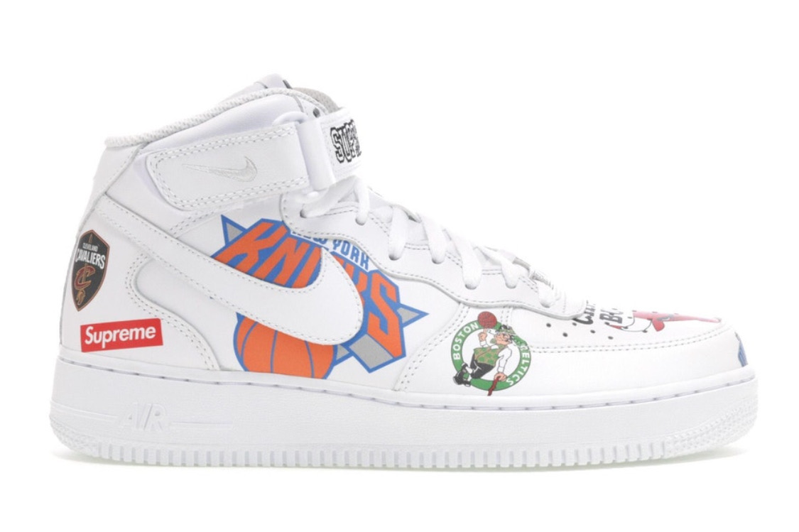 nike air force 1 mid S*p*e nba white