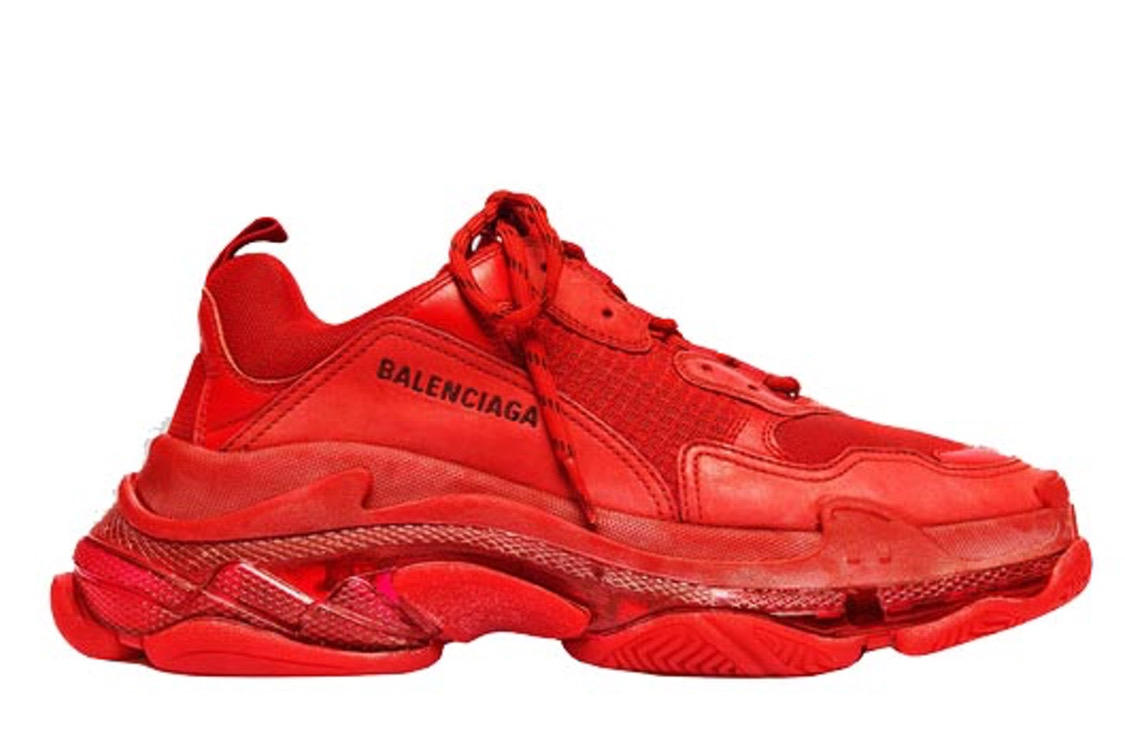 Ba*len*cia*ga triple s red clear sole