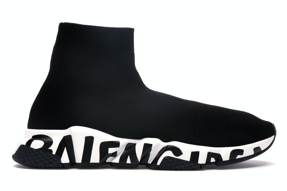 Ba*len*cia*ga speed graffiti trainers black white