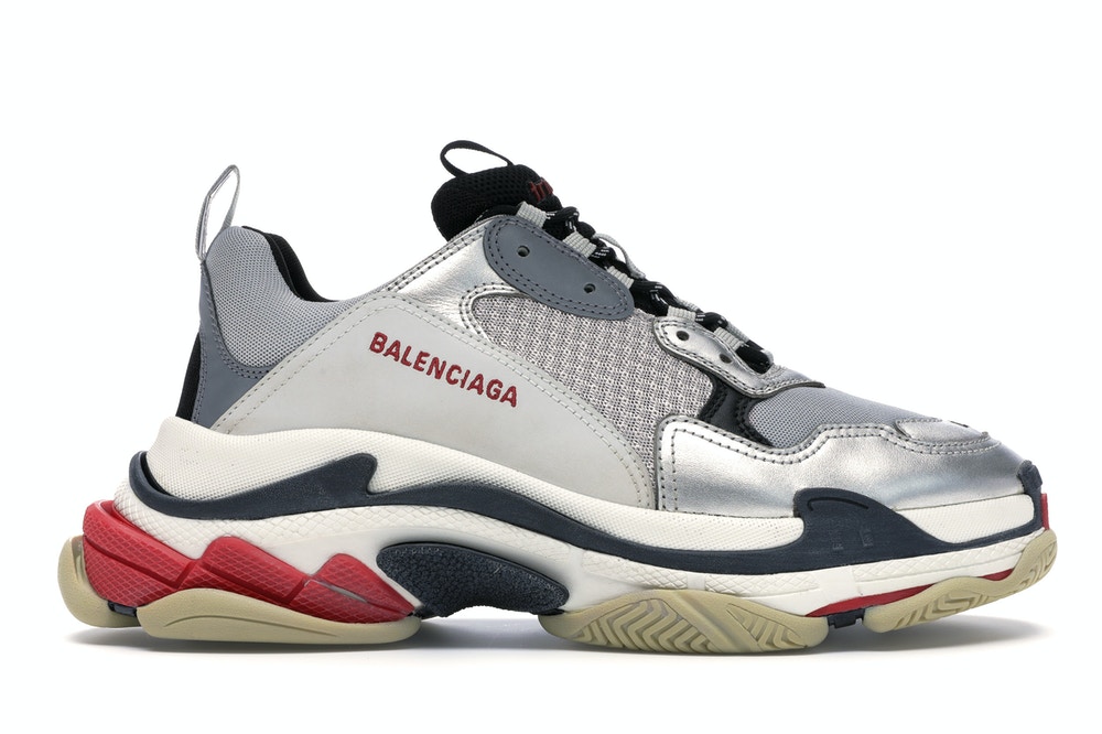 Ba*len*cia*ga triple s silver red