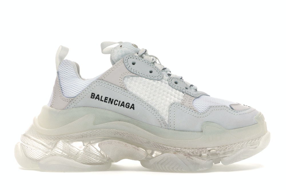 Ba*len*cia*ga triple s white clear sole