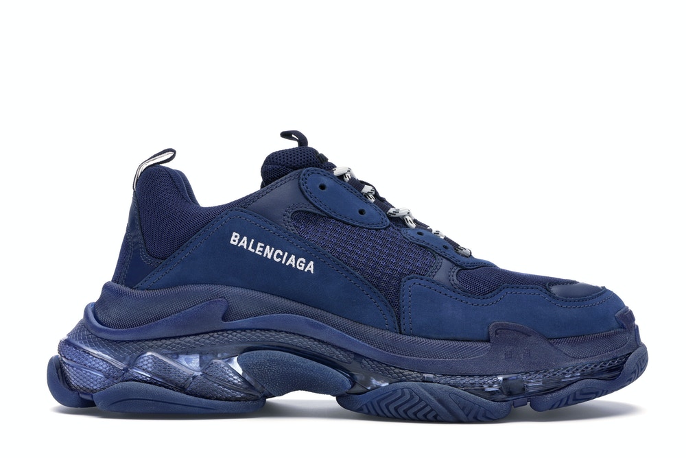 Ba*len*cia*ga triple s clear sole navy