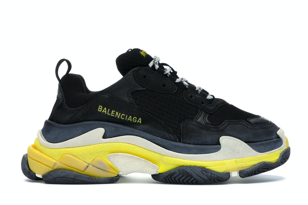 Ba*len*cia*ga triple s black yellow