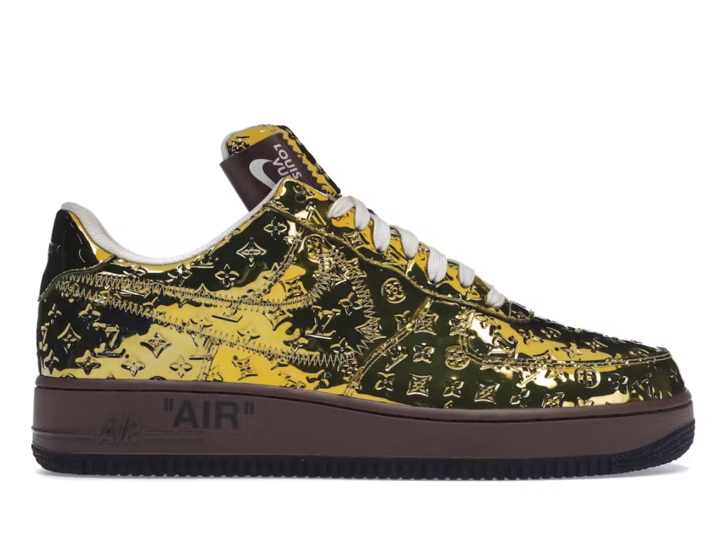 l**is V*t*n nike air force 1 low by virgil abloh metallic gold